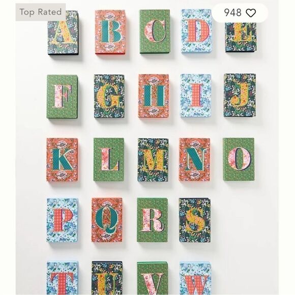 Anthropologie NWT OMARI MONOGRAM JOURNAL LETTER I - Picture 4 of 6